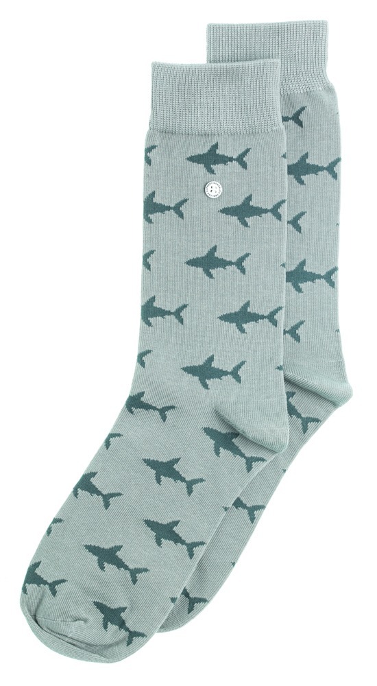 Shark Attack Grey/Marine Socks - Medium - Alfredo Gonzales