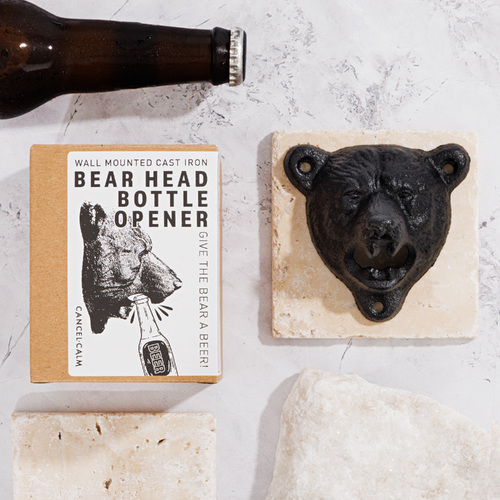 Bear Head Wall Mounted Bottle Opener (Cast Iron)