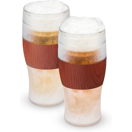 Beer FREEZEª Cooling Cups (set of 2) in Wood by HOST