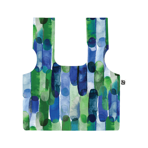 Watercolour Blue and Gree Recycled, Reusable Plastic Bottle Bag
