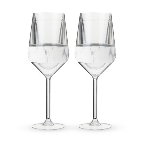 Wine FREEZE Stemmed Cooling Cups in Marble by HOST