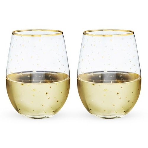 Starlight Stemless Wine Glass Set by Twine