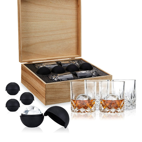 Liquor Glass and Ice Sphere Box Set by Viski NEW