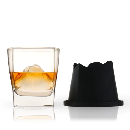 Viski 2 Piece Mountain Ice Mold with Crystal Glass Set