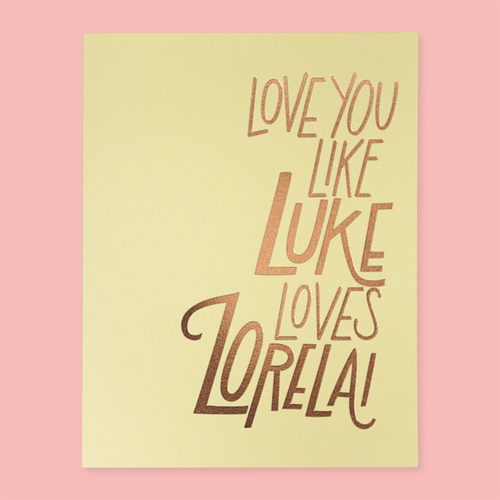 Luke loves lorelai.
