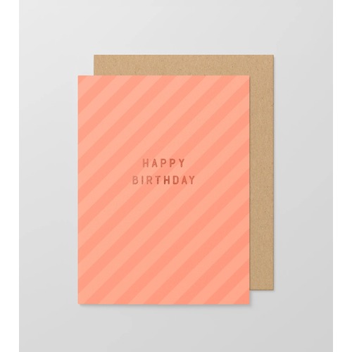 Happy Birthday Stripey Small Card.