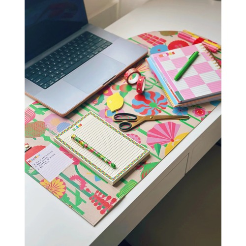 Desk Pad, Geometric Flowers