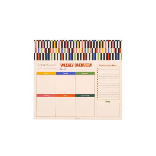 Week-to-Week Desk Notepad - Mid Century Stripe NEW