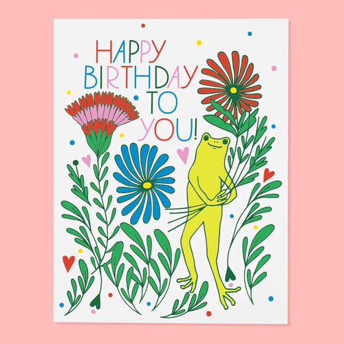 Froggy Bouquet BDay Card