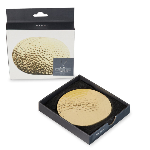 Hammered Brass Coasters by Viski