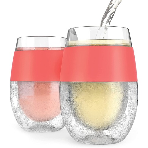 Wine FREEZEª Cooling Cups in Coral (set of 2) by HOST