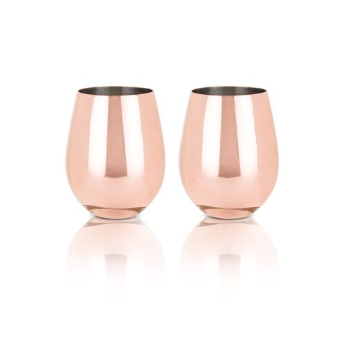 Copper Stemless Wine Glasses by Viski