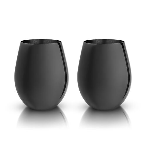 Gunmetal Stemless Wine Glasses by Viski