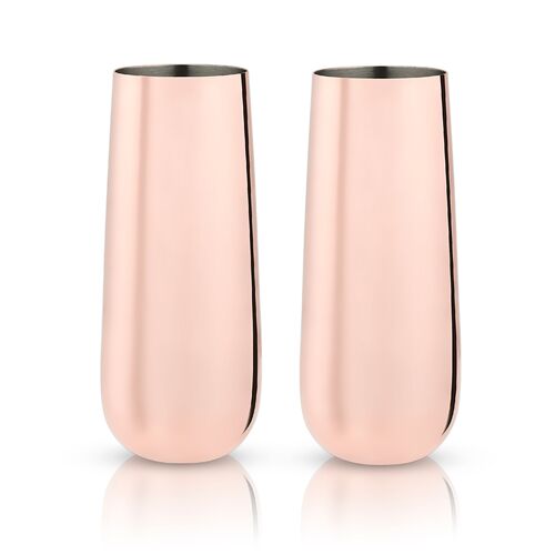 Copper Stemless Champagne Flutes by Viski