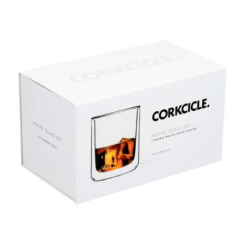 Corkcicle Glass Rocks - 354ml 12oz Double Pack - Clear