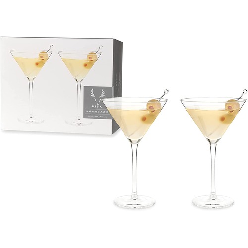 Stemmed Crystal Martini Glasses by Viski