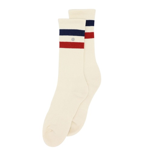Athletic Stripes Navy/Red Socks - Small