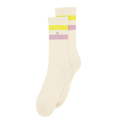 Athletic Stripes Yellow/Lila Socks - Medium