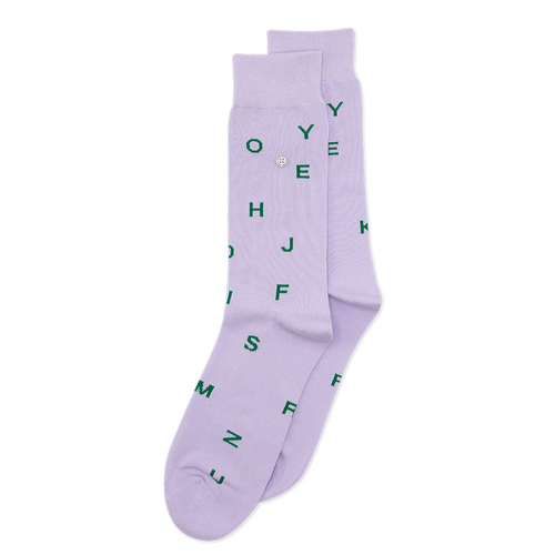 Letters Purple/Green Socks - Medium