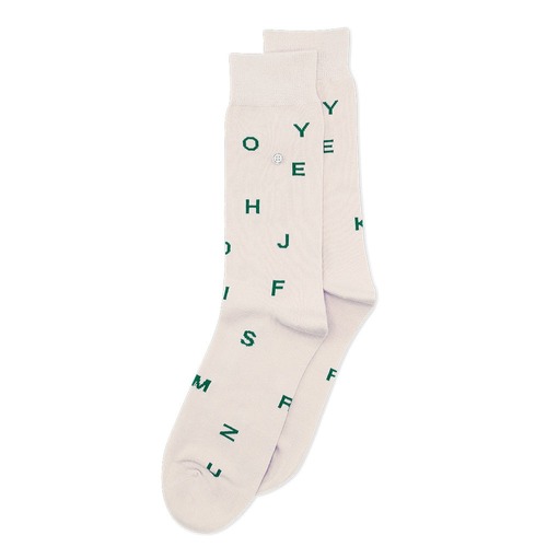 Voorlopige Meer B.C. Letters Cream/Green Socks - Medium - Alfredo Gonzales