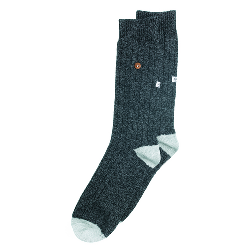 Twisted Wool Black/Grey Socks - Small