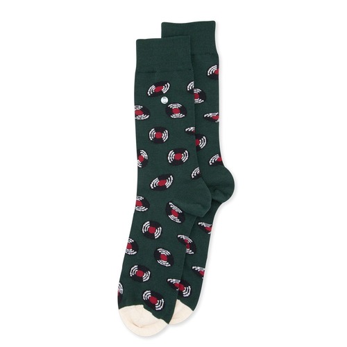 Vinyl  Army/Black/Red Socks - Medium