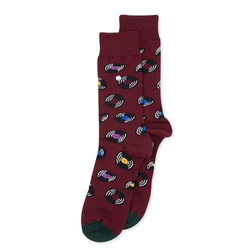 Vinyl Bordeaux/Black Socks - Medium