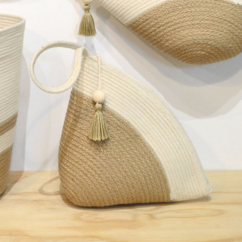 Handle Clutch Jute & Ivory