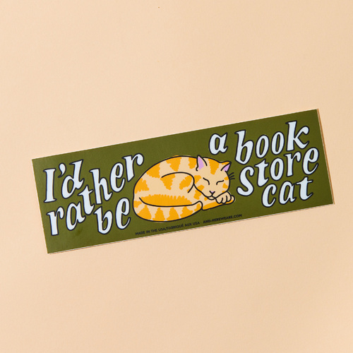 Bookstore Cat Bumper Sticker