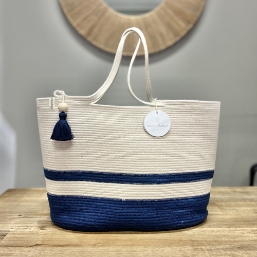 Blue + Ivory Shopper Bag