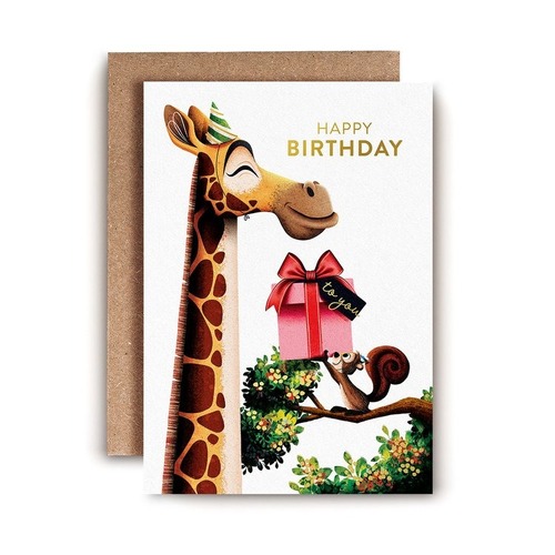 Giraffe and Squirrel Birthday