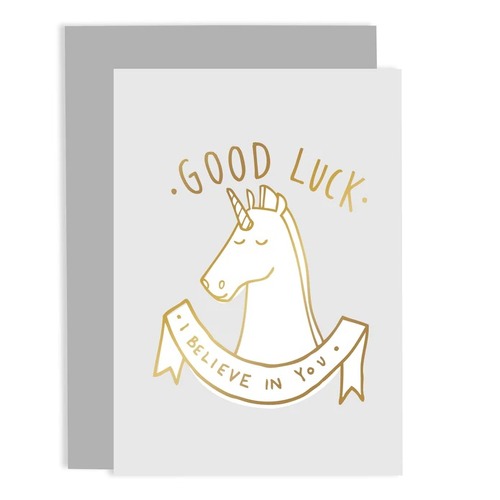 Good Luck Unicorn Card.