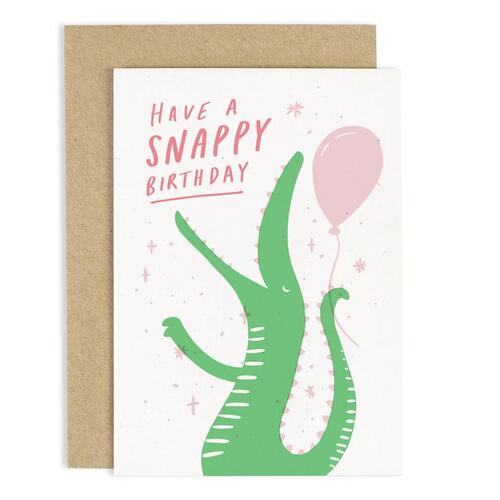 Snappy Crocodile Birthday Card.