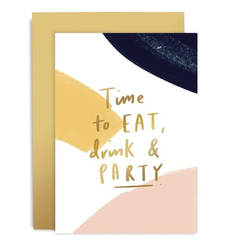 Time To Eat Drink Brushworks Card