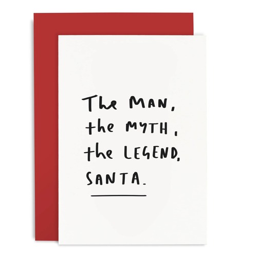 The Man Santa Red Christmas Card.
