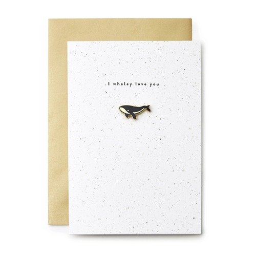 Whale Enamel Pin Card.