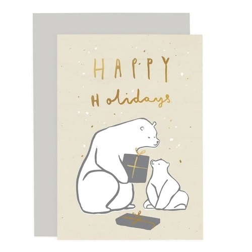 Happy Holidays Bear Card.