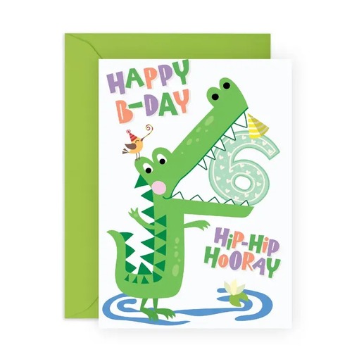 Happy 6th Bday Croc Card