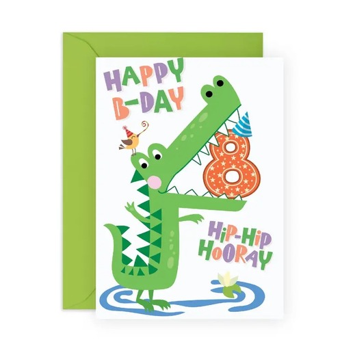Happy 8th Bday Croc Card
