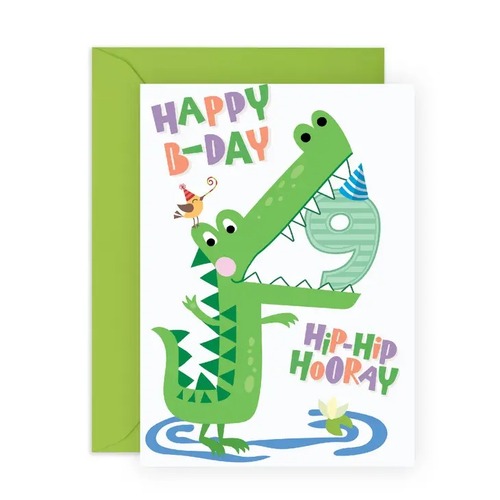 Happy 9th Bday Croc Card