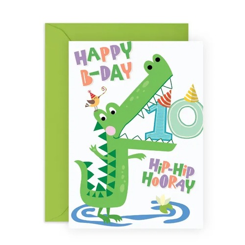 Happy 10th Bday Croc Card