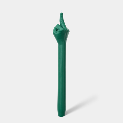 Gesture Taper Candle - F*ck You Green