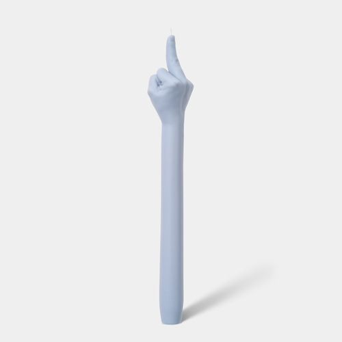 Gesture Taper Candle - F*ck You Grey
