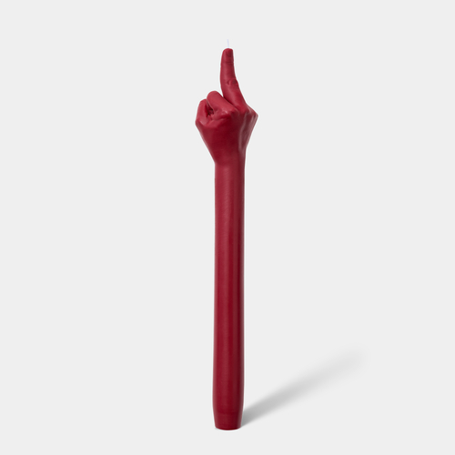 Gesture Taper Candle - F*ck You Red