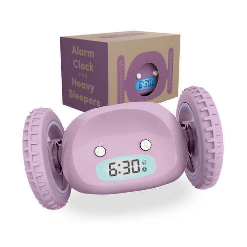 Lavender Clocky® Alarm Clock on Wheels