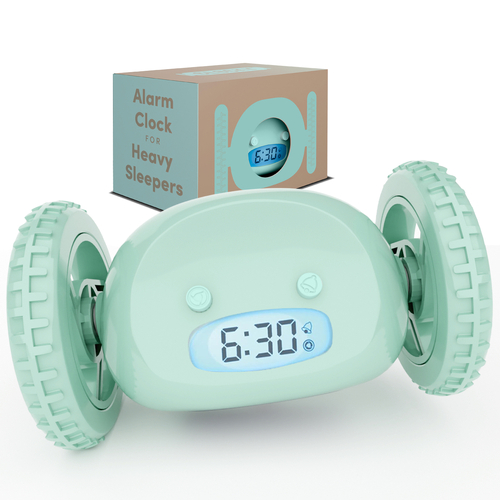 Mint Clocky® Alarm Clock on Wheels