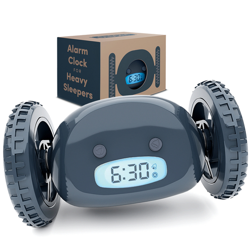 Slate Clocky® Alarm Clock on Wheels