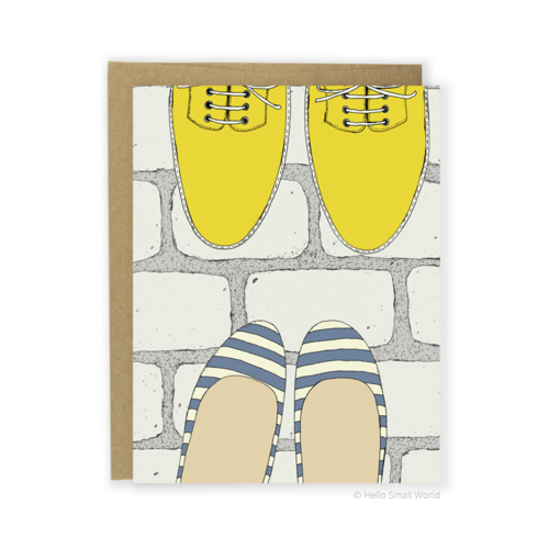 Stripe Flats & Yellow Boots.