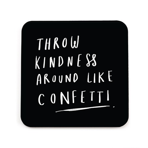 Throw Kindness Confetti Coaster