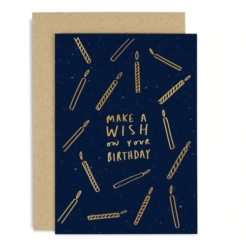 Make a Wish Birthday Candles Copper Card